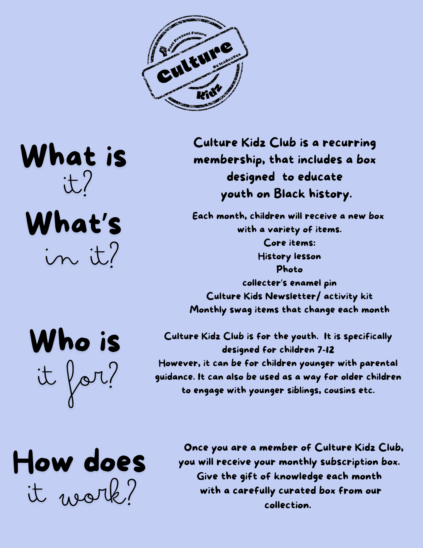 Culture Kidz Club ( 3 month)