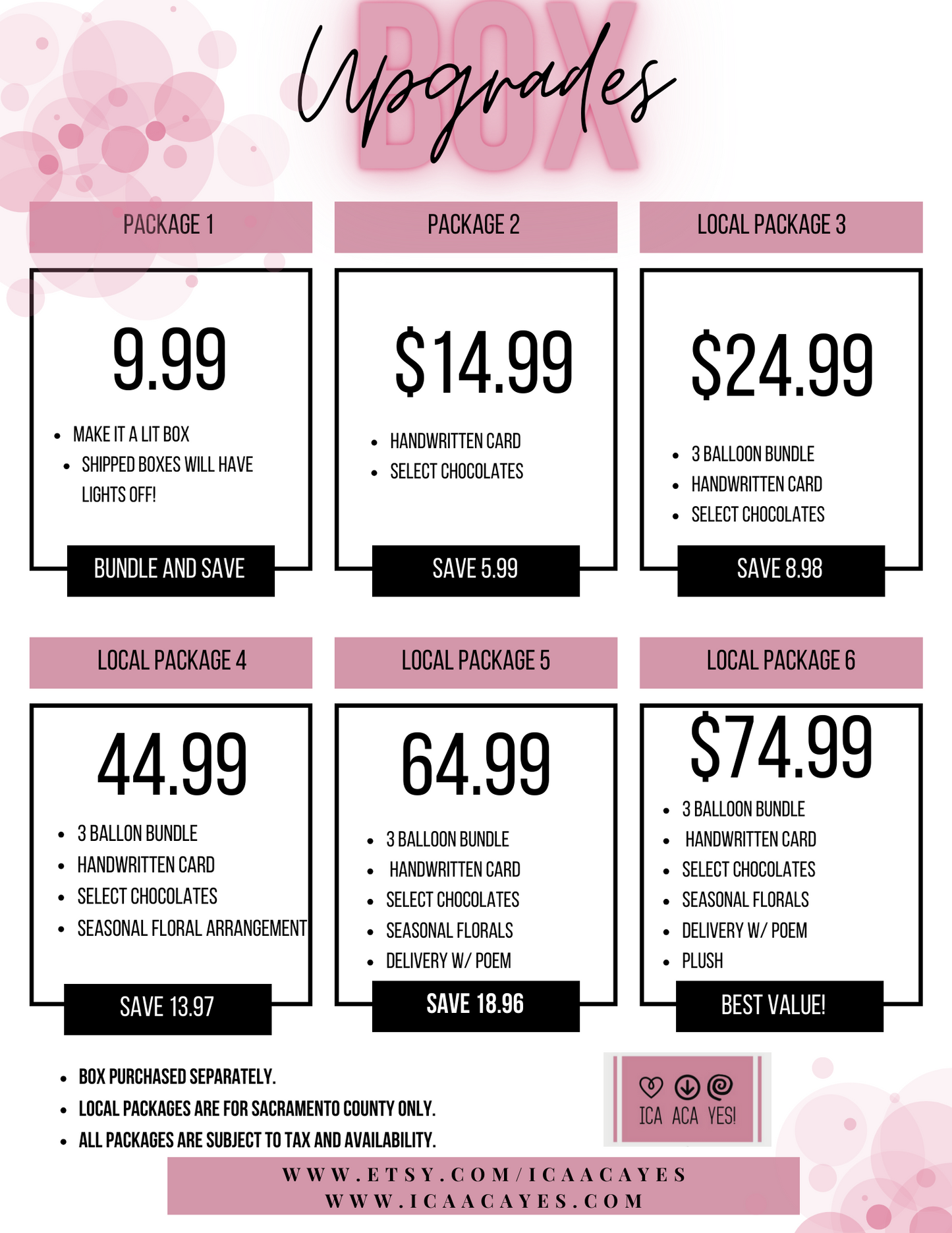 Giftbox add-ons for Sacramento Locals