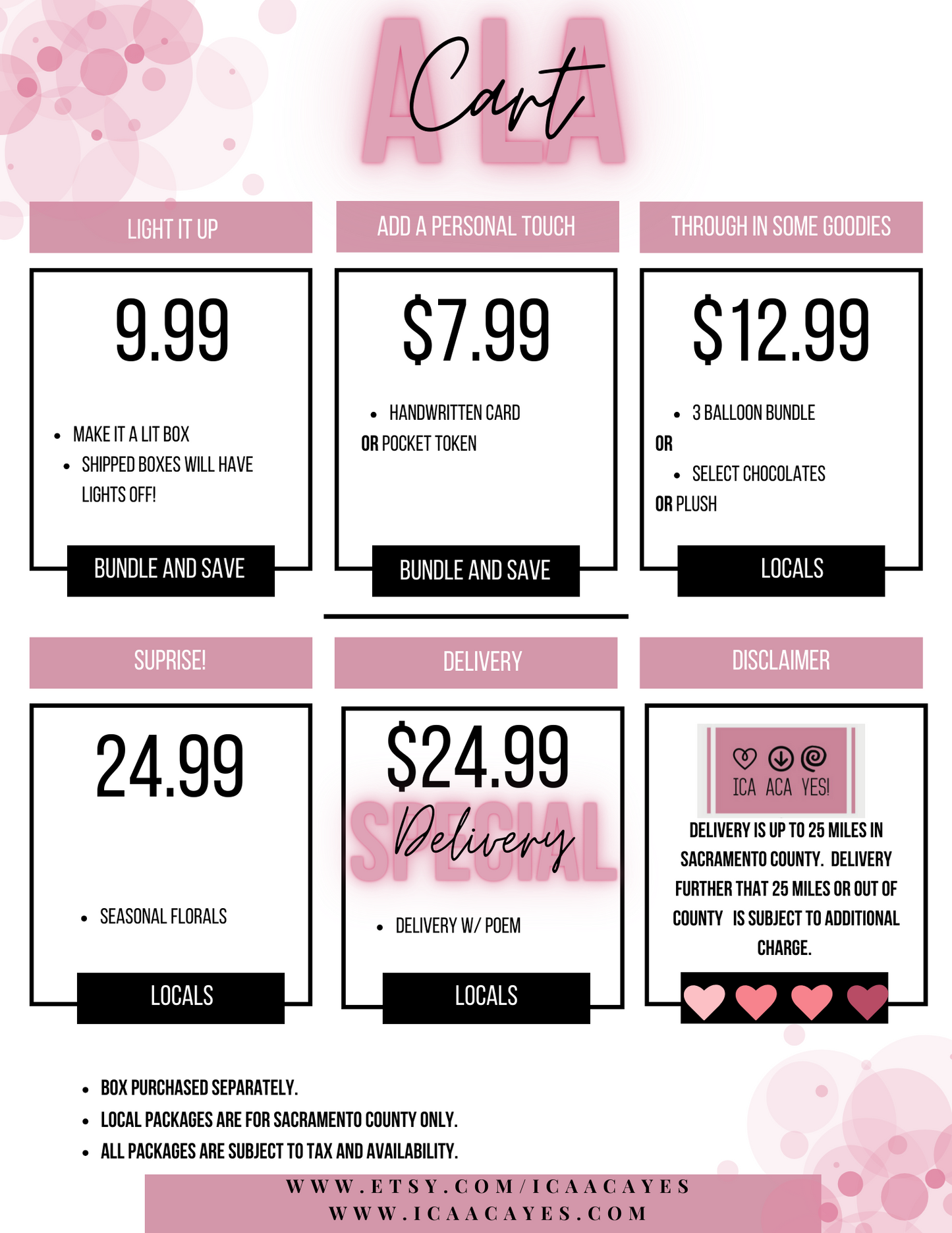Giftbox add-ons for Sacramento Locals